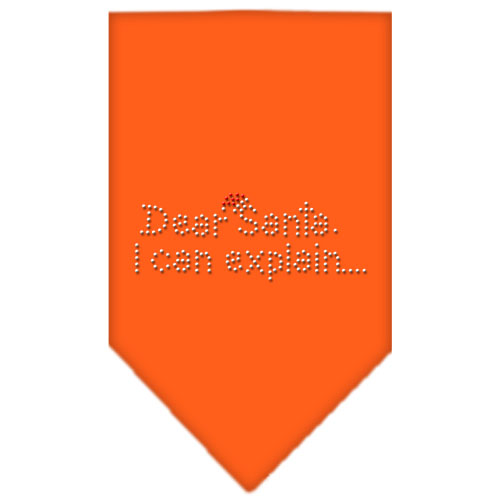 Dear Santa Rhinestone Bandana Orange Large